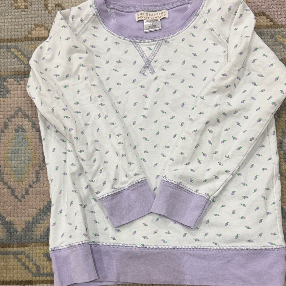 The Beaufort Bonnet Company Purple and White Floral Top